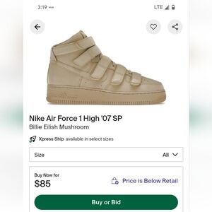 Bille Eilish Mushroom Air Force Ones